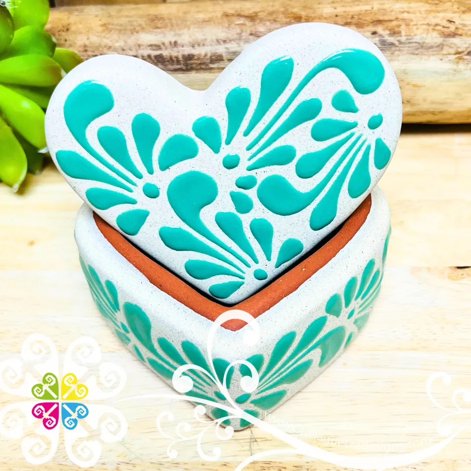 Plumeado Heart Clay Box - Jewelry Box - Alajero Corazon