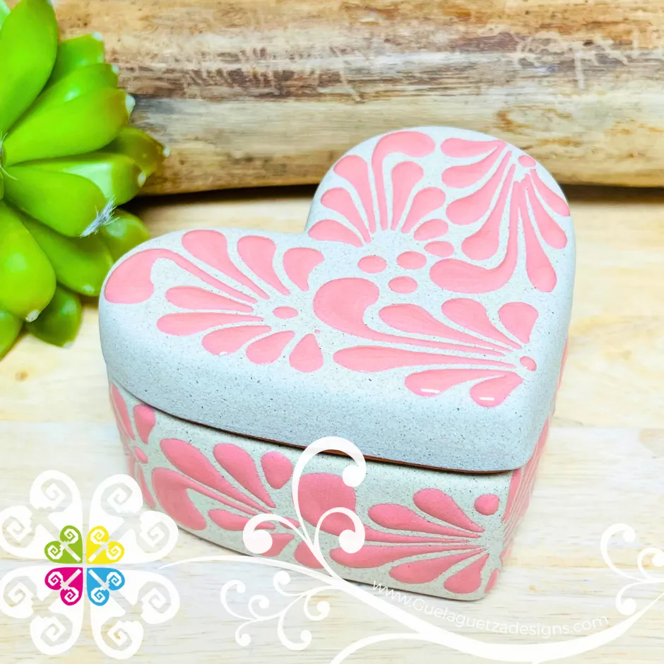 Plumeado Heart Clay Box - Jewelry Box - Alajero Corazon