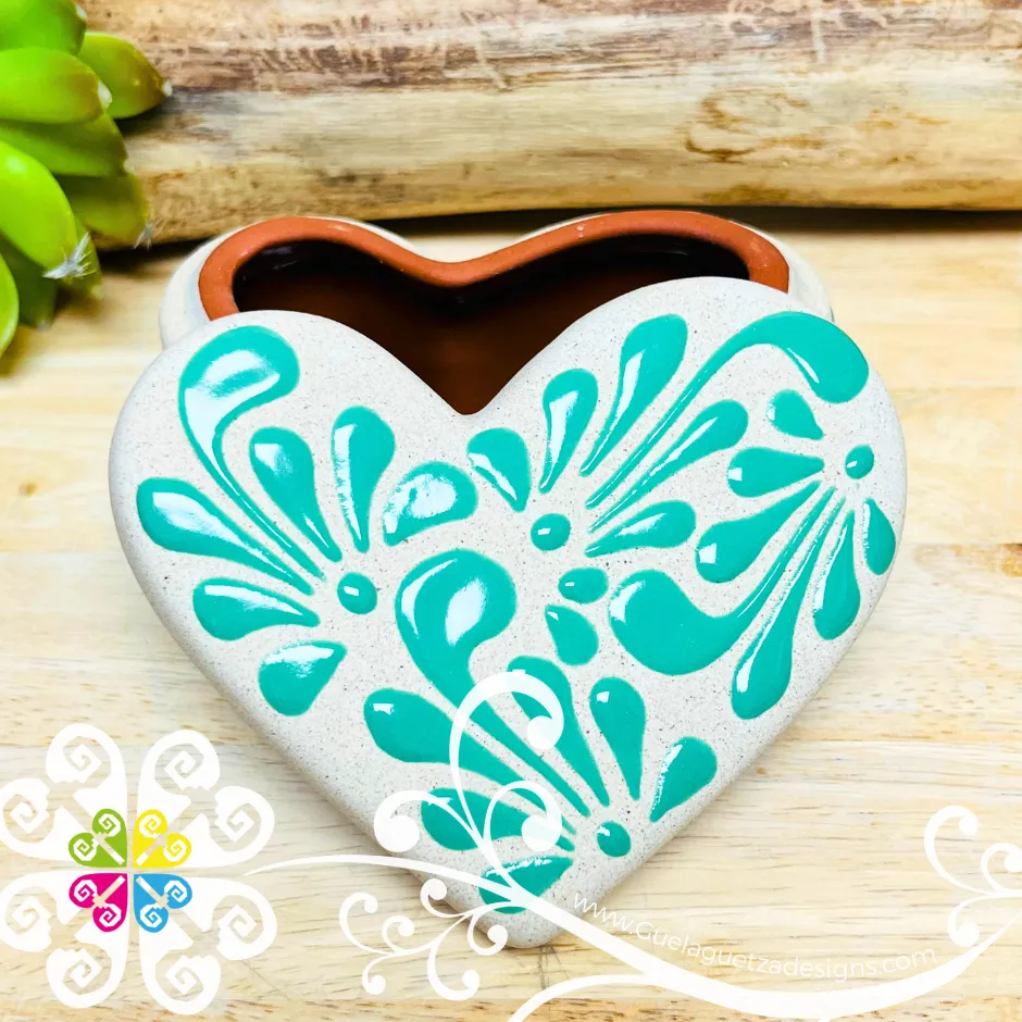 Plumeado Heart Clay Box - Jewelry Box - Alajero Corazon