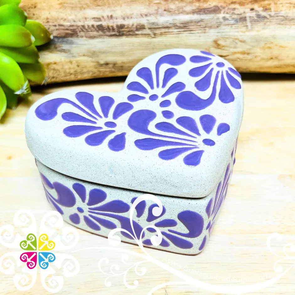 Plumeado Heart Clay Box - Jewelry Box - Alajero Corazon