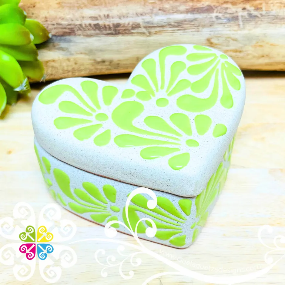 Plumeado Heart Clay Box - Jewelry Box - Alajero Corazon