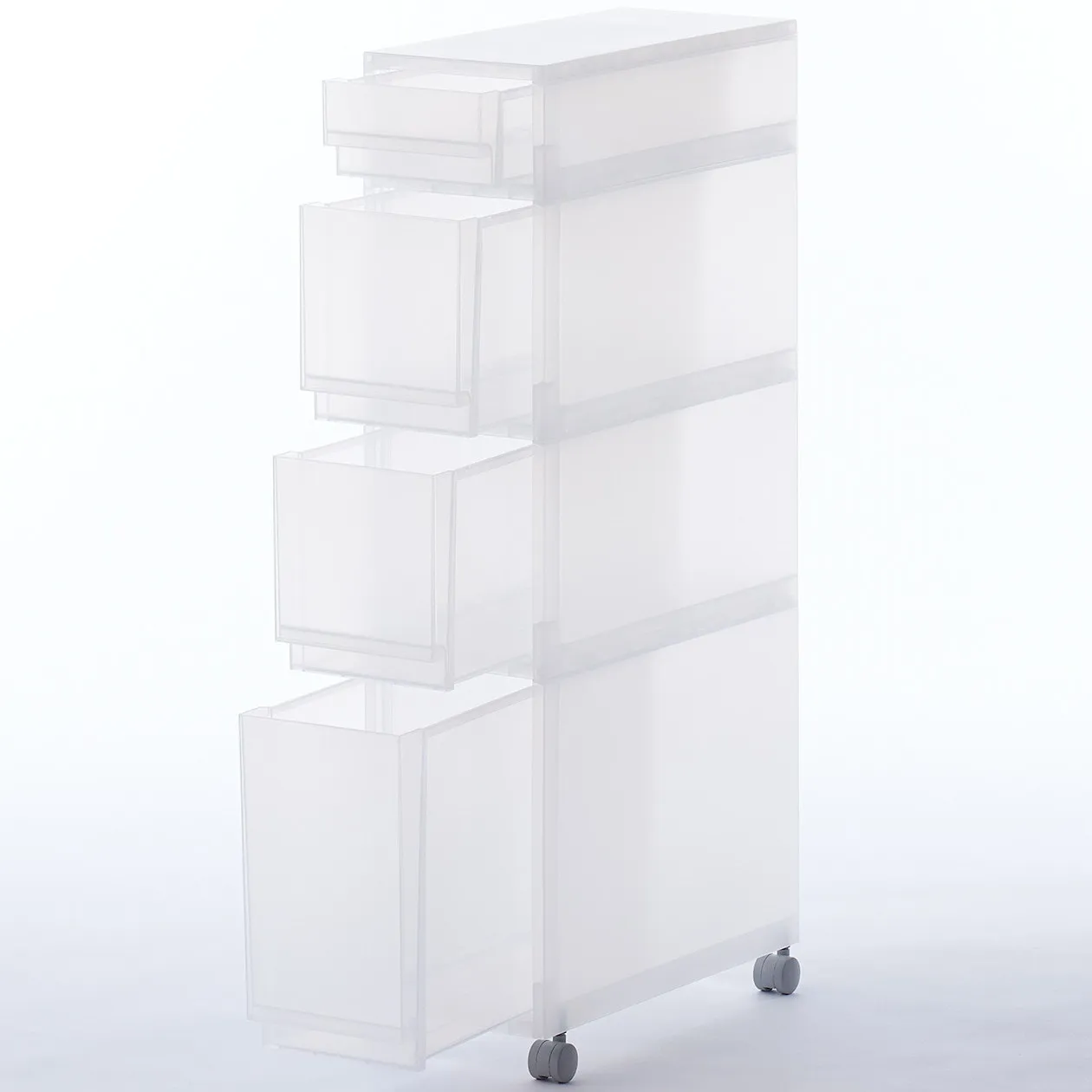 Polypropylene Multisize Shelf with Caster (4 Tier)