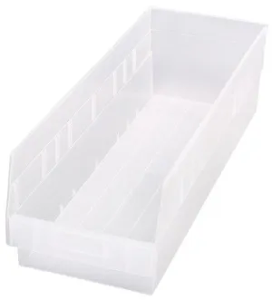 Quantum QSB216CL Store-More Clear-View Shelf Bins, 11.13" x 23.63" x 6"