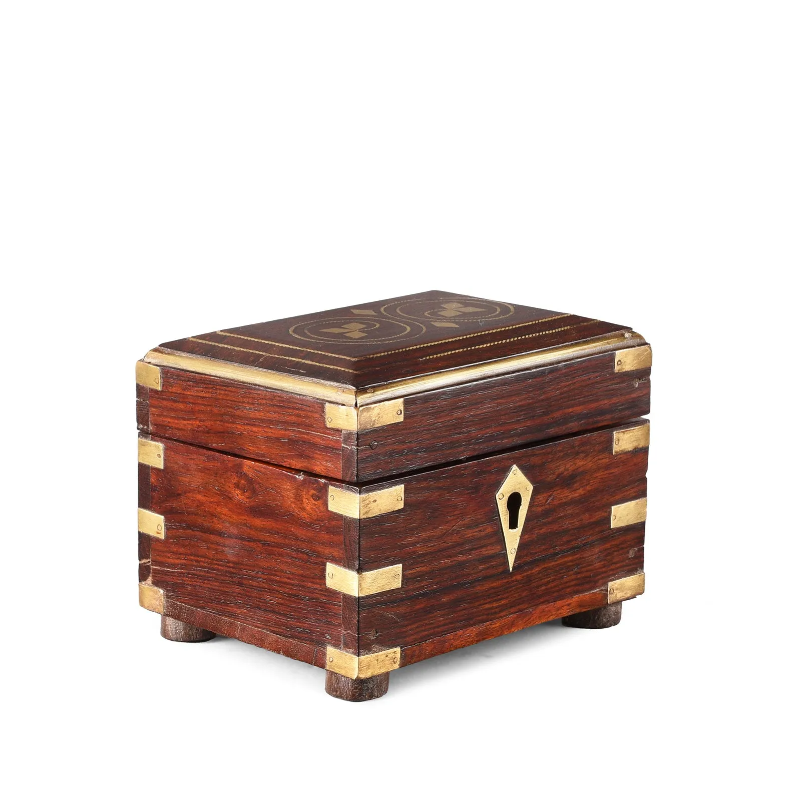 Rosewood Scent Box With Bottles From Lucknow - 19th Century
