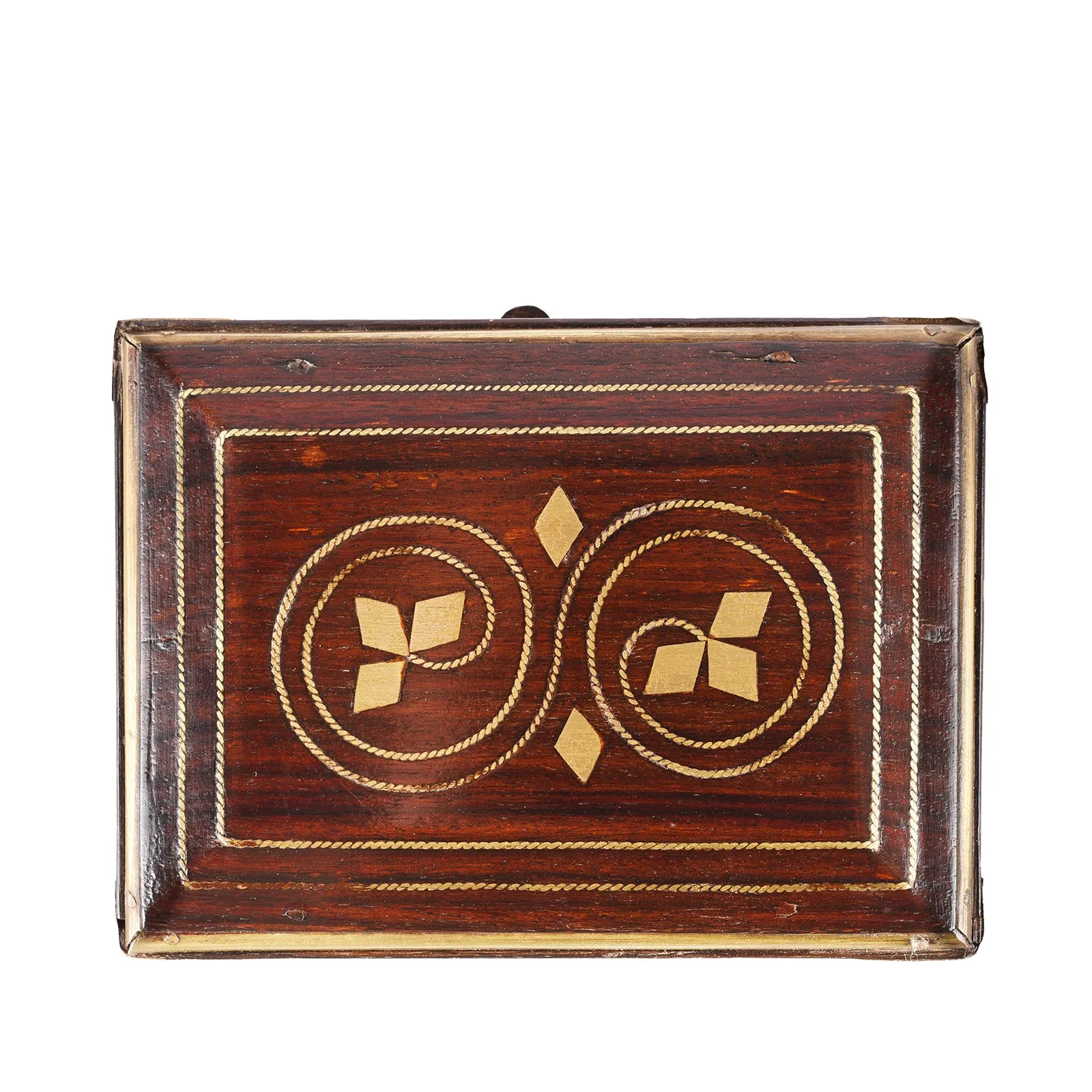 Rosewood Scent Box With Bottles From Lucknow - 19th Century