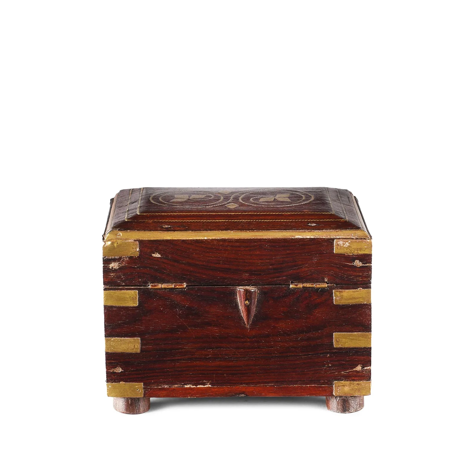 Rosewood Scent Box With Bottles From Lucknow - 19th Century