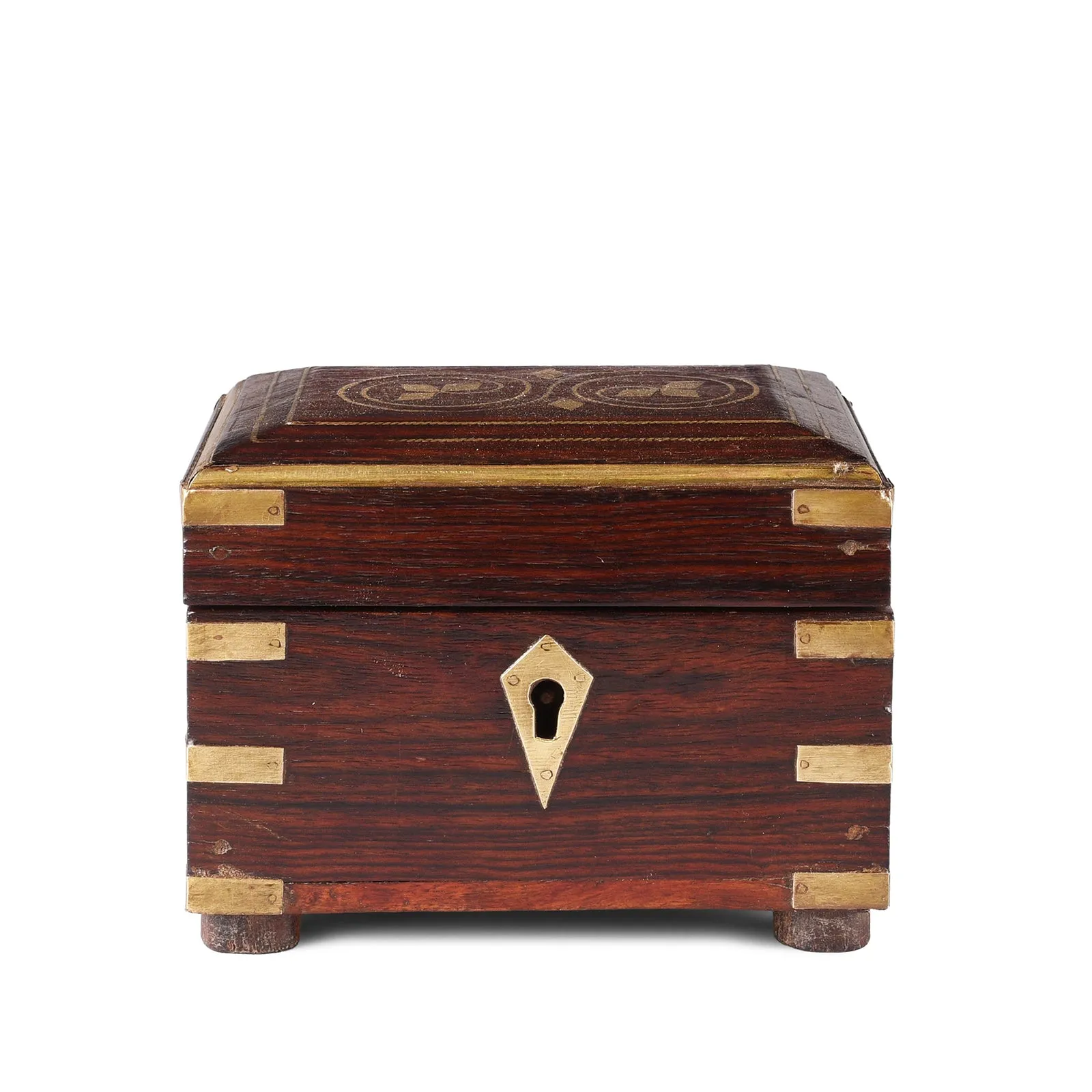 Rosewood Scent Box With Bottles From Lucknow - 19th Century