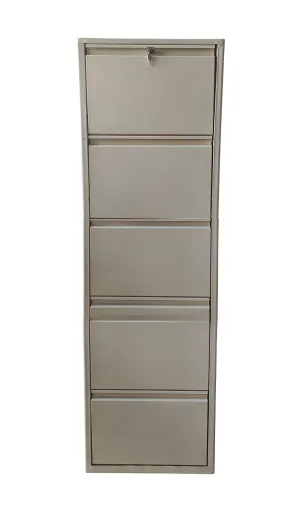 S. K. MODERN ART Metal Shoe Racks for Home with Lock Wall Mounted (5 Shelves, 28 x 71 inches,Ivory)