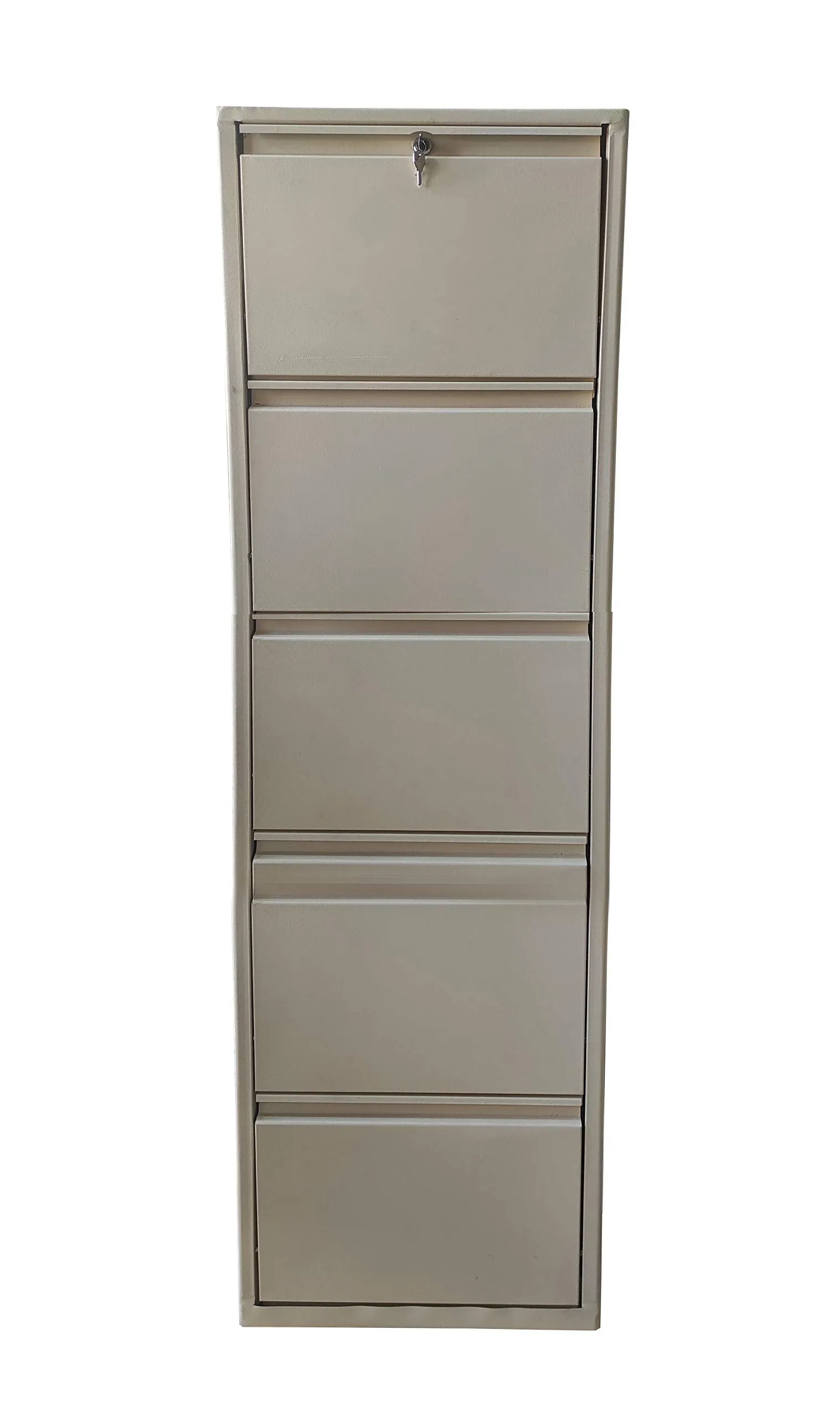 S. K. MODERN ART Metal Shoe Racks for Home with Lock Wall Mounted (5 Shelves, 28 x 71 inches,Ivory)
