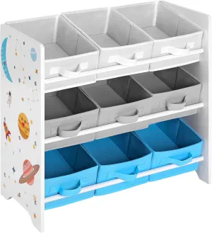 SONGMICS Children's Storage Shelf for Toys and Books, Toy Chest with 9 Removable Boxes UGKR33WT