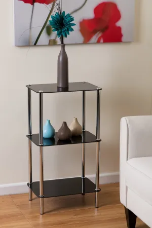 Stockholm 3-Tier Display Glass Unit-Black