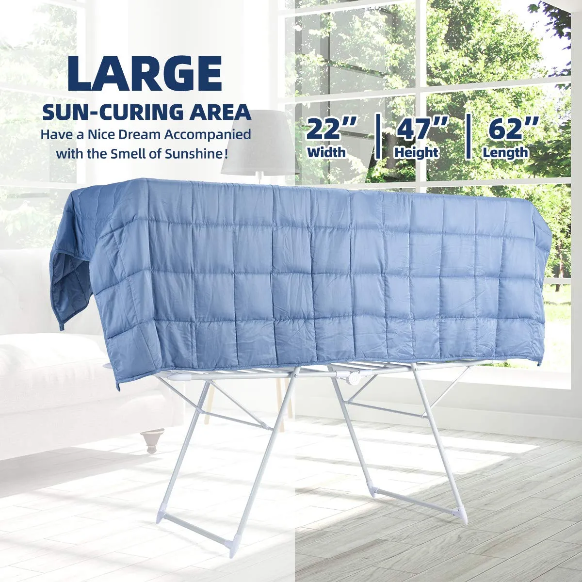 Tangkula Foldable Clothes Drying Rack, Garment Drying Hanger with Adjustable Gullwing
