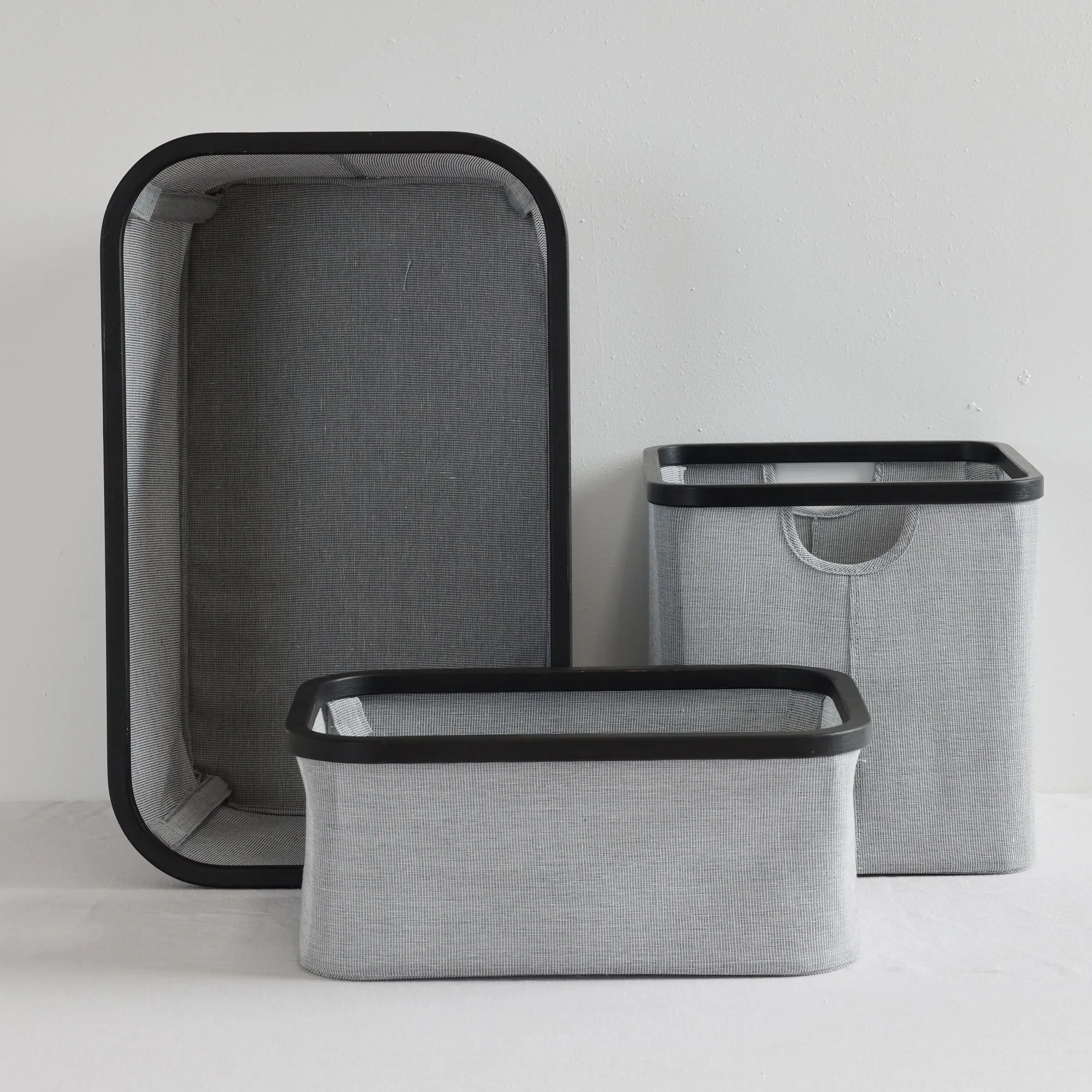 Large Grey/Black Tyg Rectangle Basket