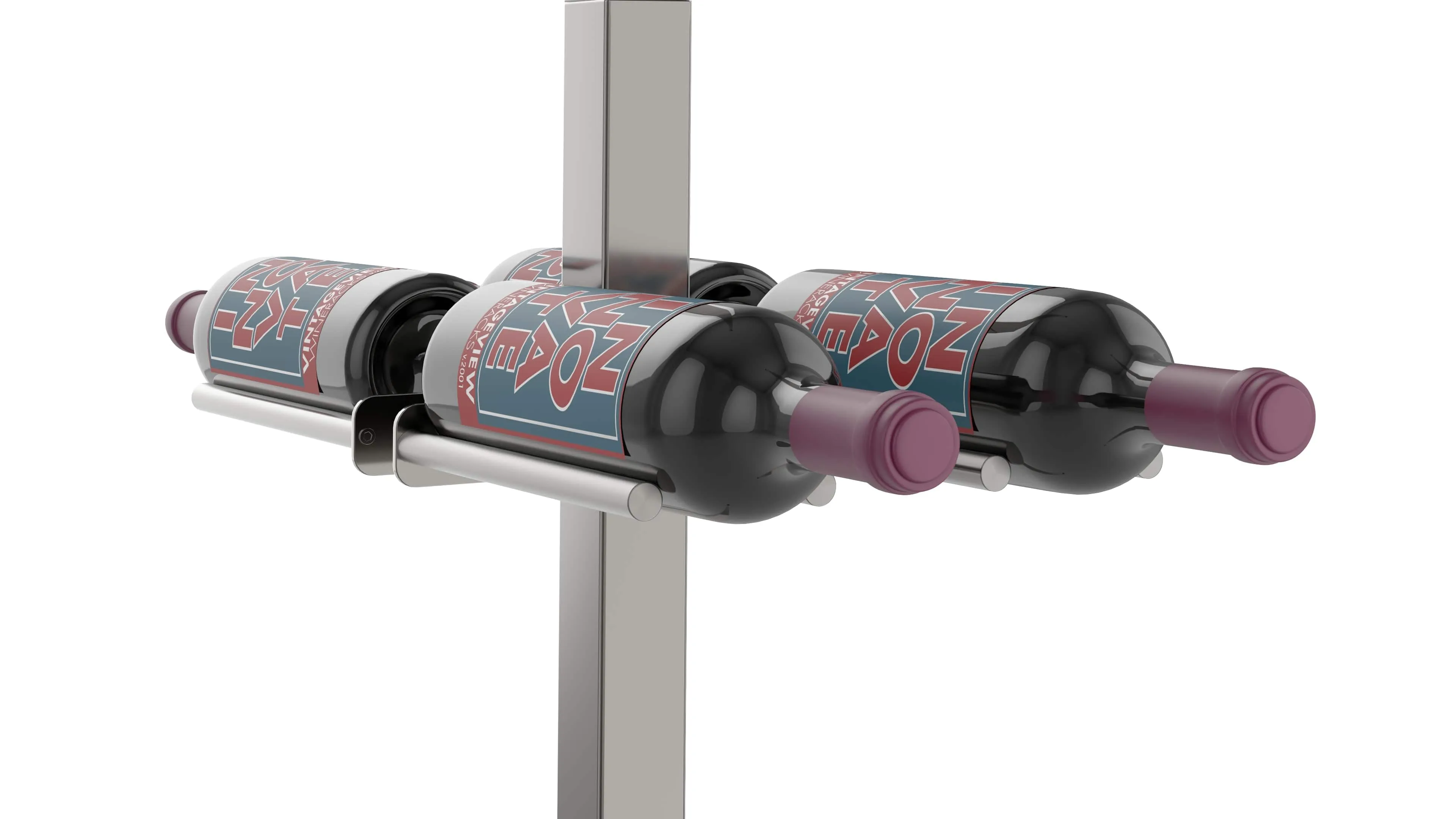 Vino Series Rails Floating Wine Rack Frame Kit, Double Sided Floor-to-Ceiling (40-120 bottles)