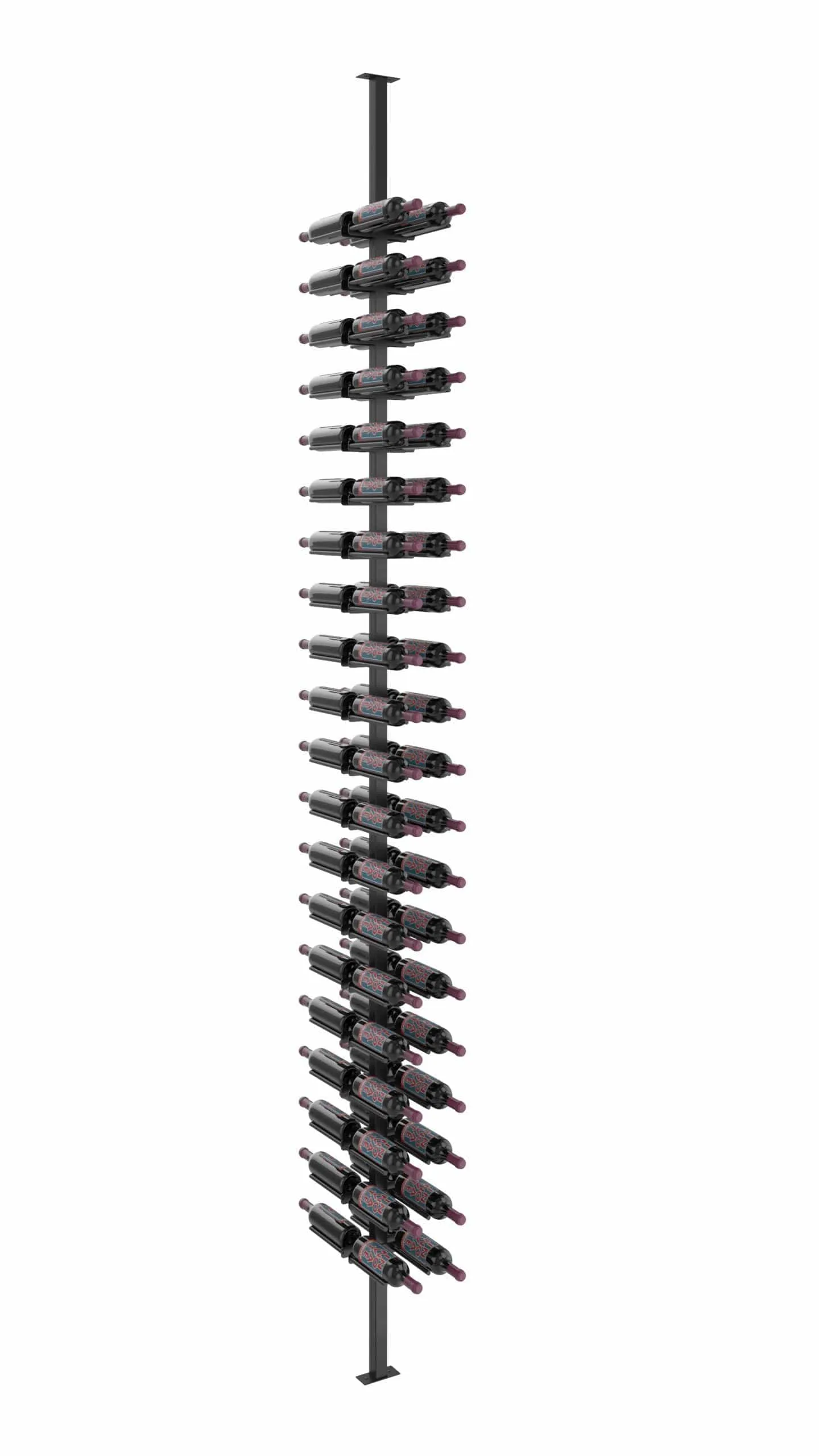 Vino Series Rails Floating Wine Rack Frame Kit, Double Sided Floor-to-Ceiling (40-120 bottles)
