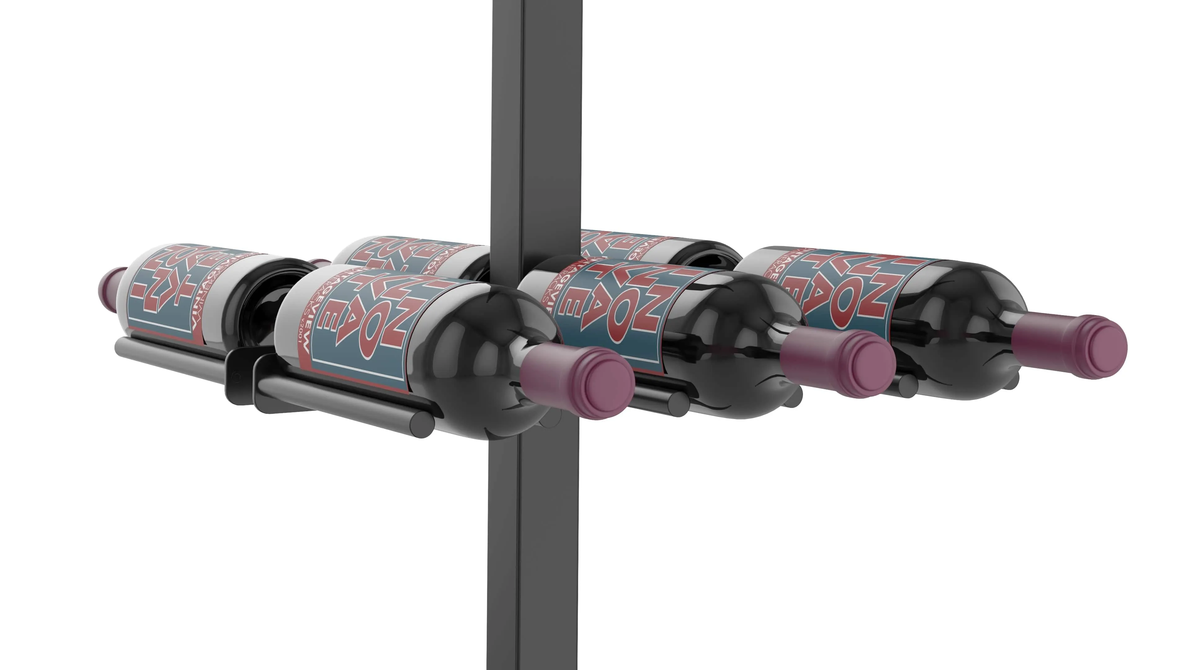 Vino Series Rails Floating Wine Rack Frame Kit, Double Sided Floor-to-Ceiling (40-120 bottles)