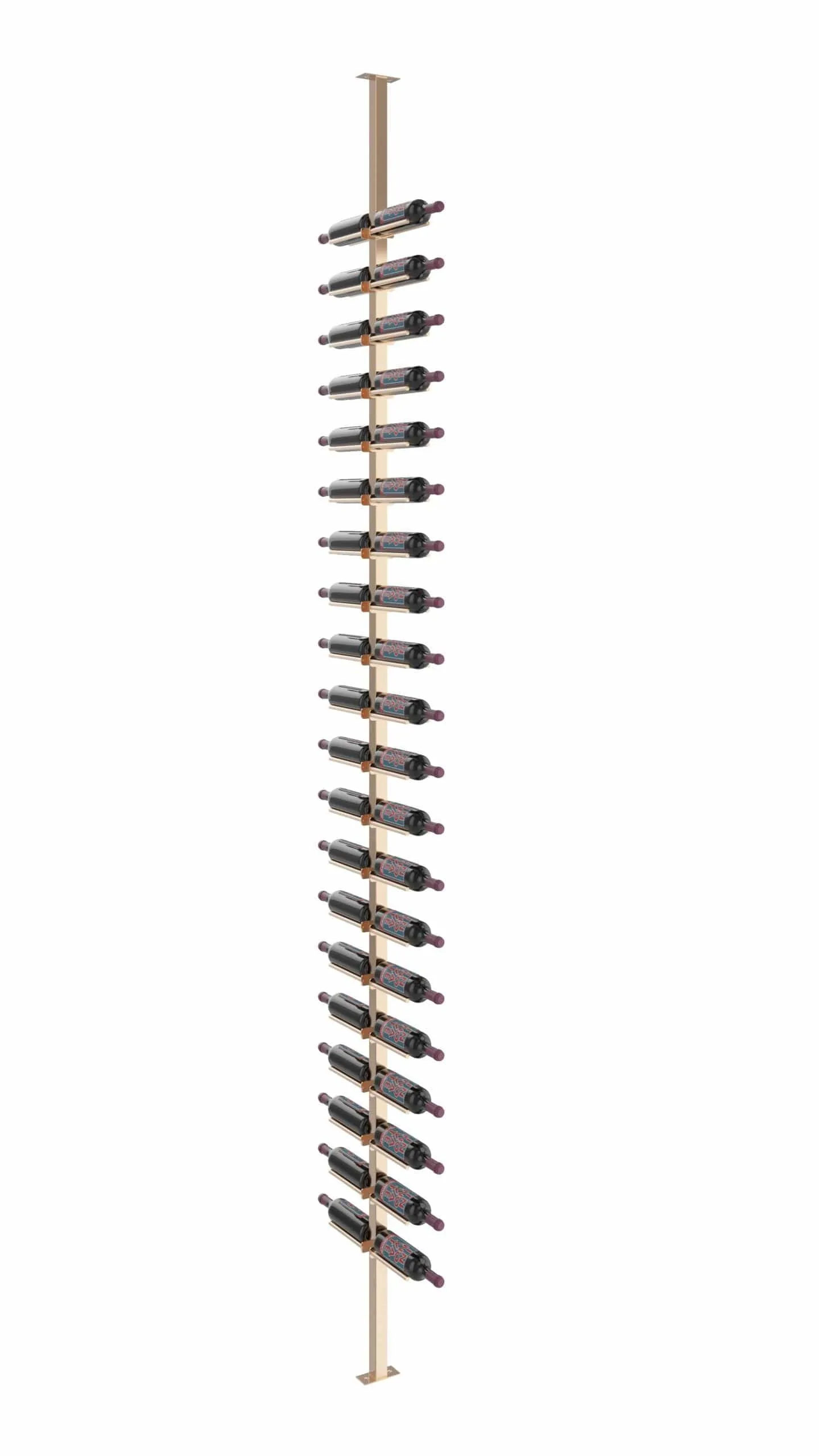 Vino Series Rails Floating Wine Rack Frame Kit, Double Sided Floor-to-Ceiling (40-120 bottles)