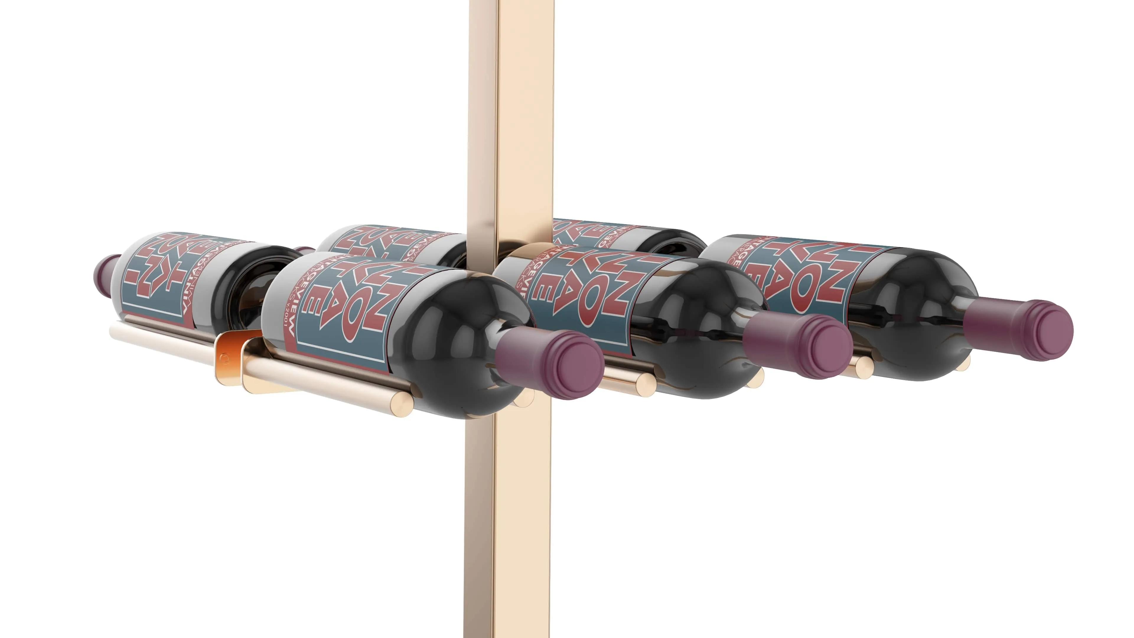 Vino Series Rails Floating Wine Rack Frame Kit, Double Sided Floor-to-Ceiling (40-120 bottles)