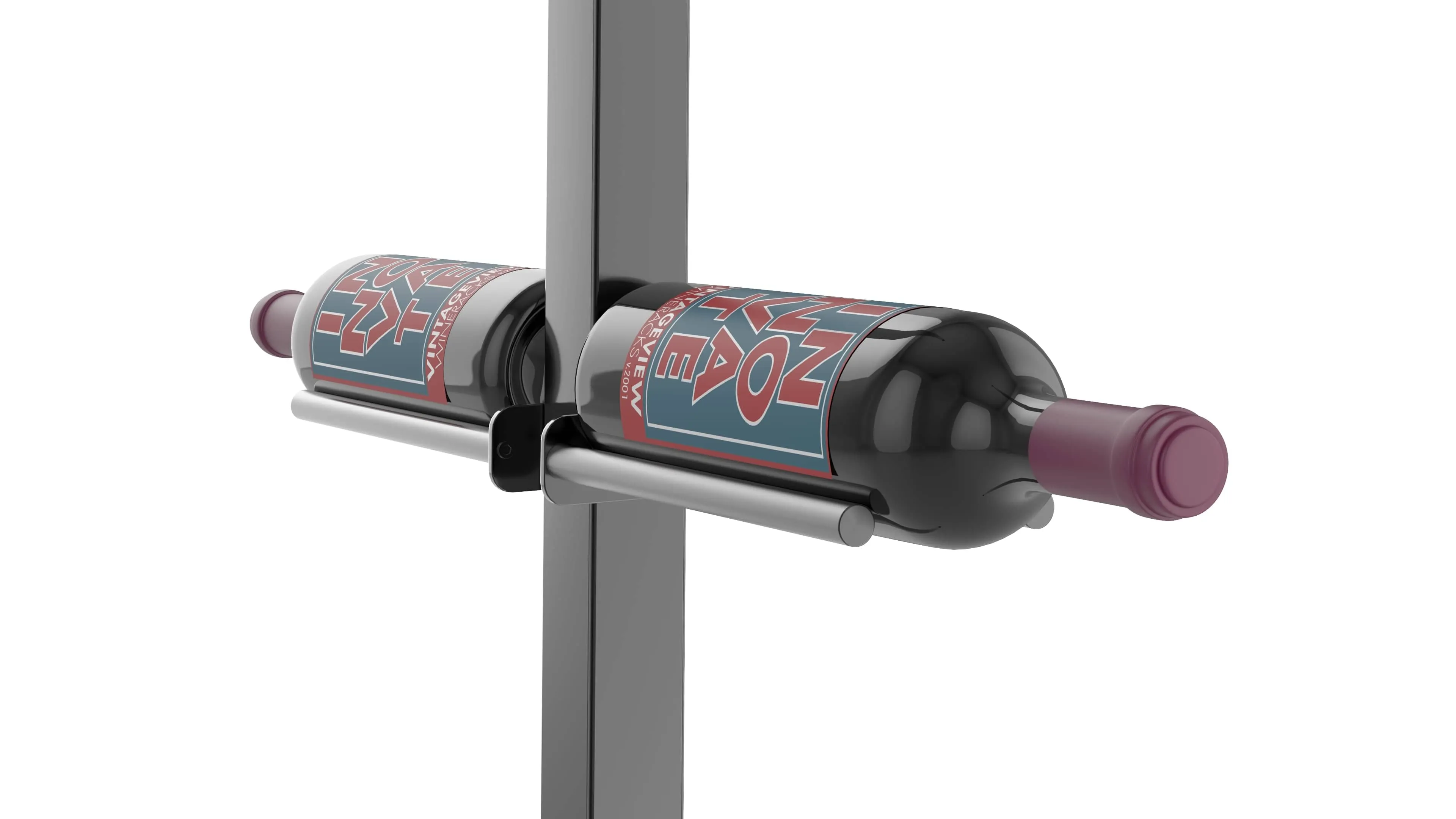 Vino Series Rails Floating Wine Rack Frame Kit, Double Sided Floor-to-Ceiling (40-120 bottles)