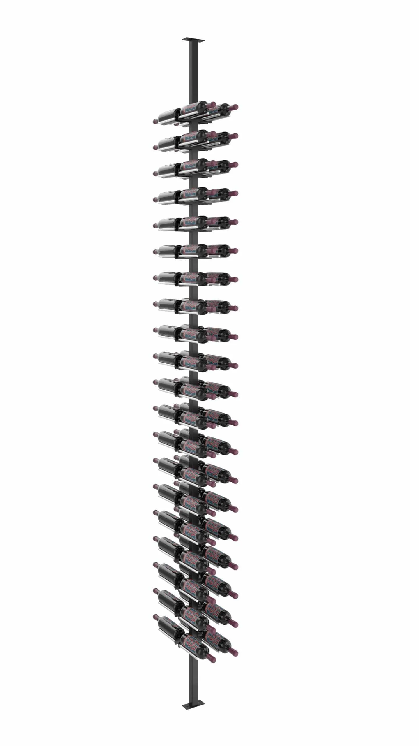 Vino Series Rails Floating Wine Rack Frame Kit, Double Sided Floor-to-Ceiling (40-120 bottles)