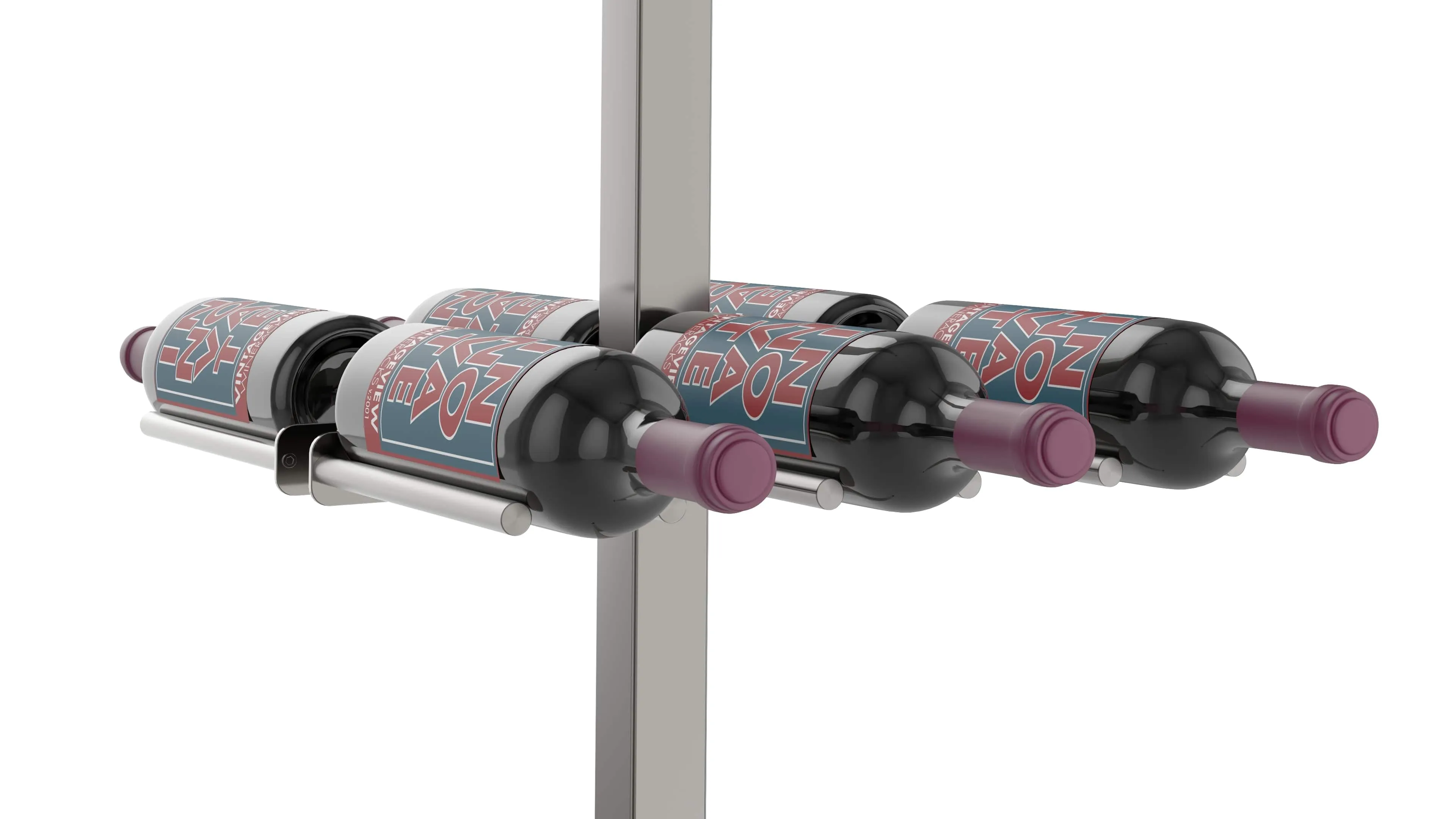 Vino Series Rails Floating Wine Rack Frame Kit, Double Sided Floor-to-Ceiling (40-120 bottles)