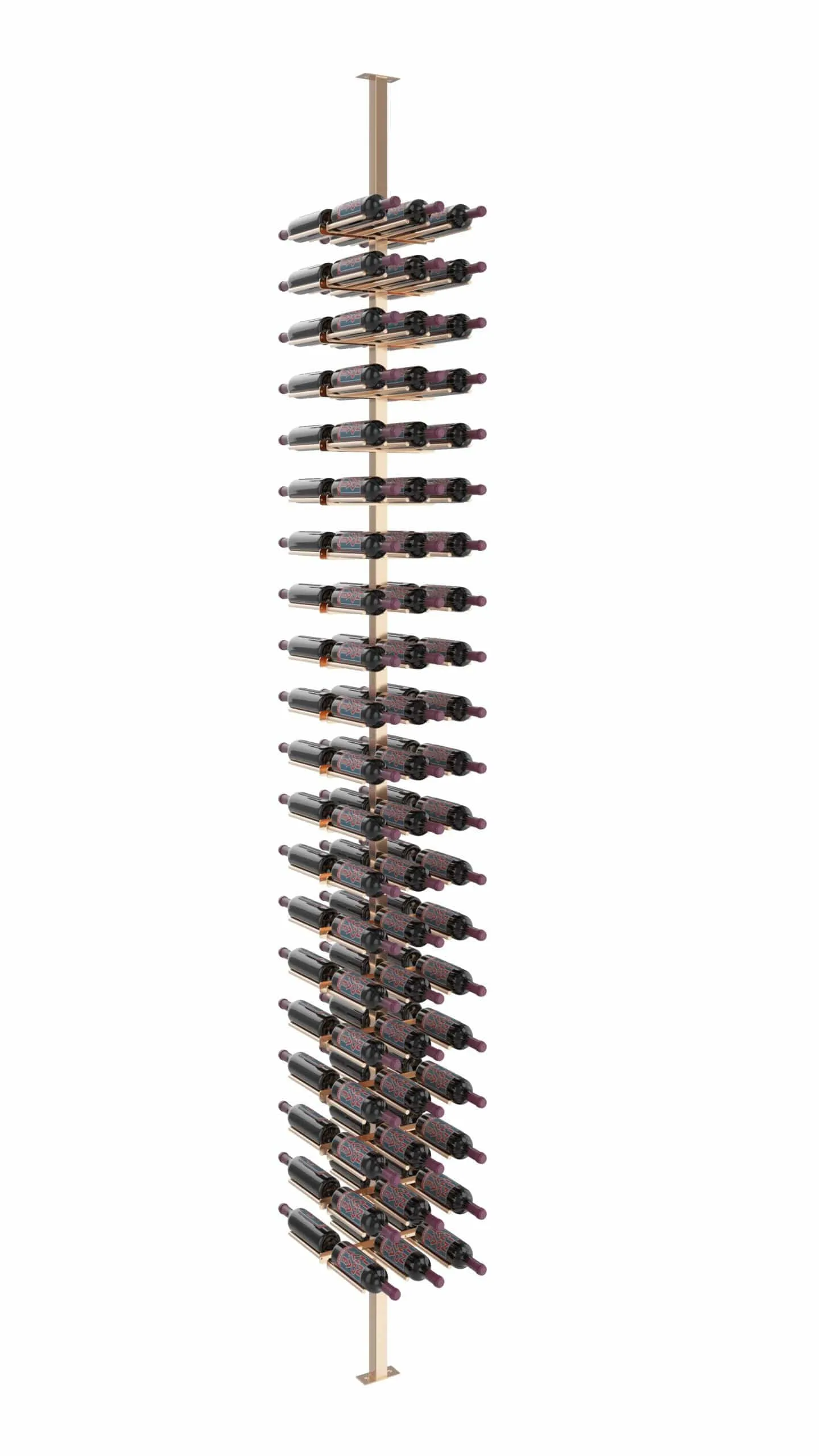 Vino Series Rails Floating Wine Rack Frame Kit, Double Sided Floor-to-Ceiling (40-120 bottles)