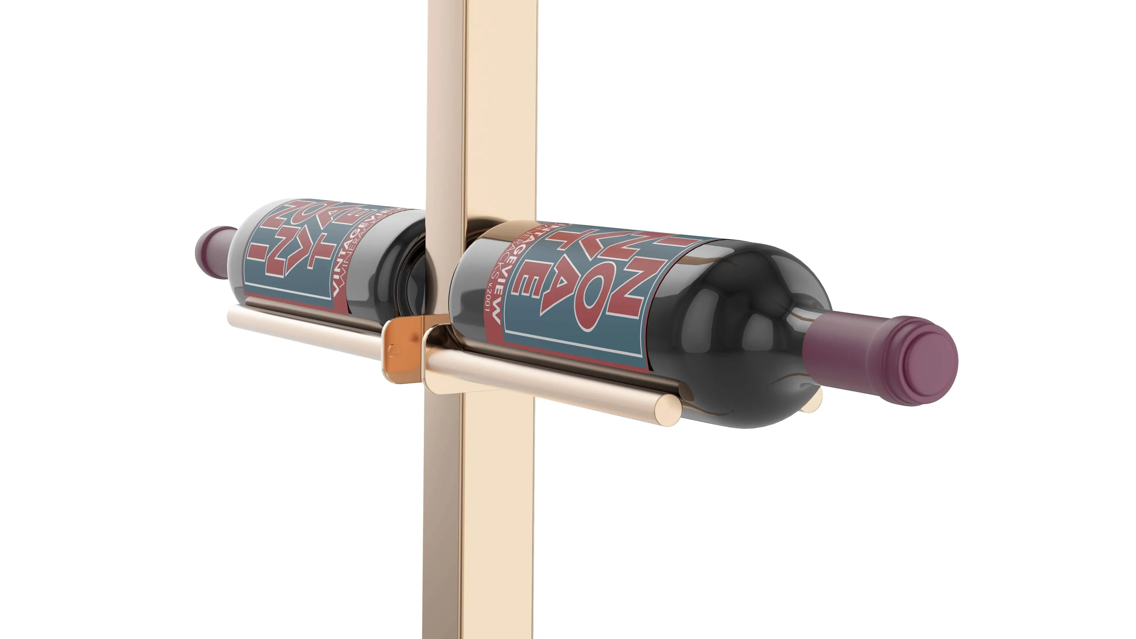 Vino Series Rails Floating Wine Rack Frame Kit, Double Sided Floor-to-Ceiling (40-120 bottles)