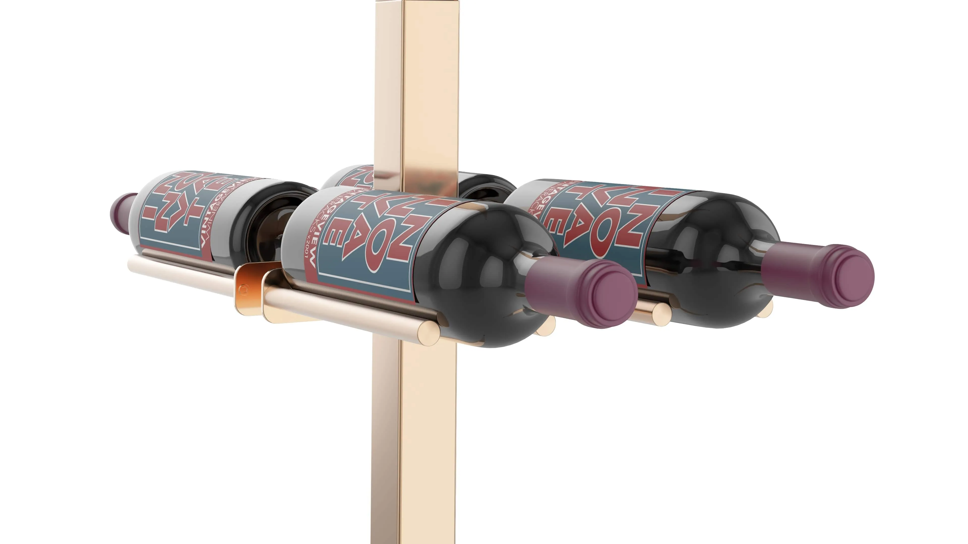 Vino Series Rails Floating Wine Rack Frame Kit, Double Sided Floor-to-Ceiling (40-120 bottles)