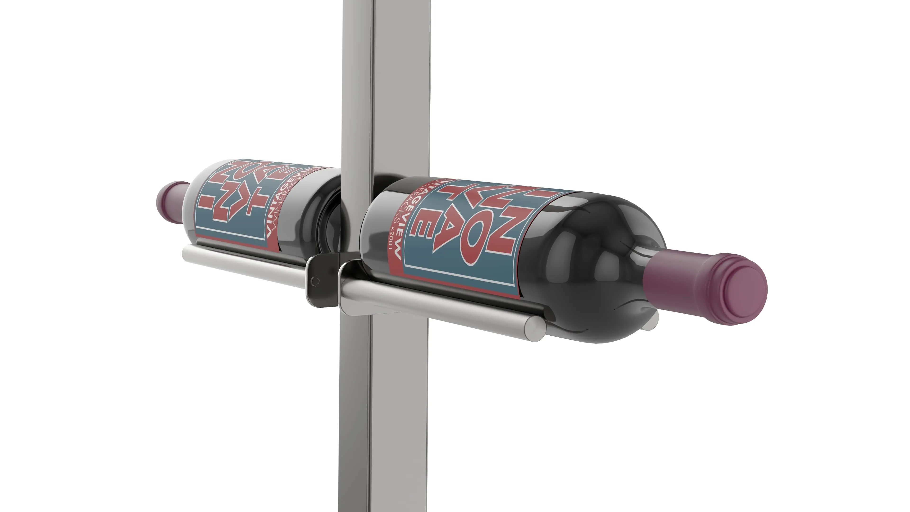 Vino Series Rails Floating Wine Rack Frame Kit, Double Sided Floor-to-Ceiling (40-120 bottles)