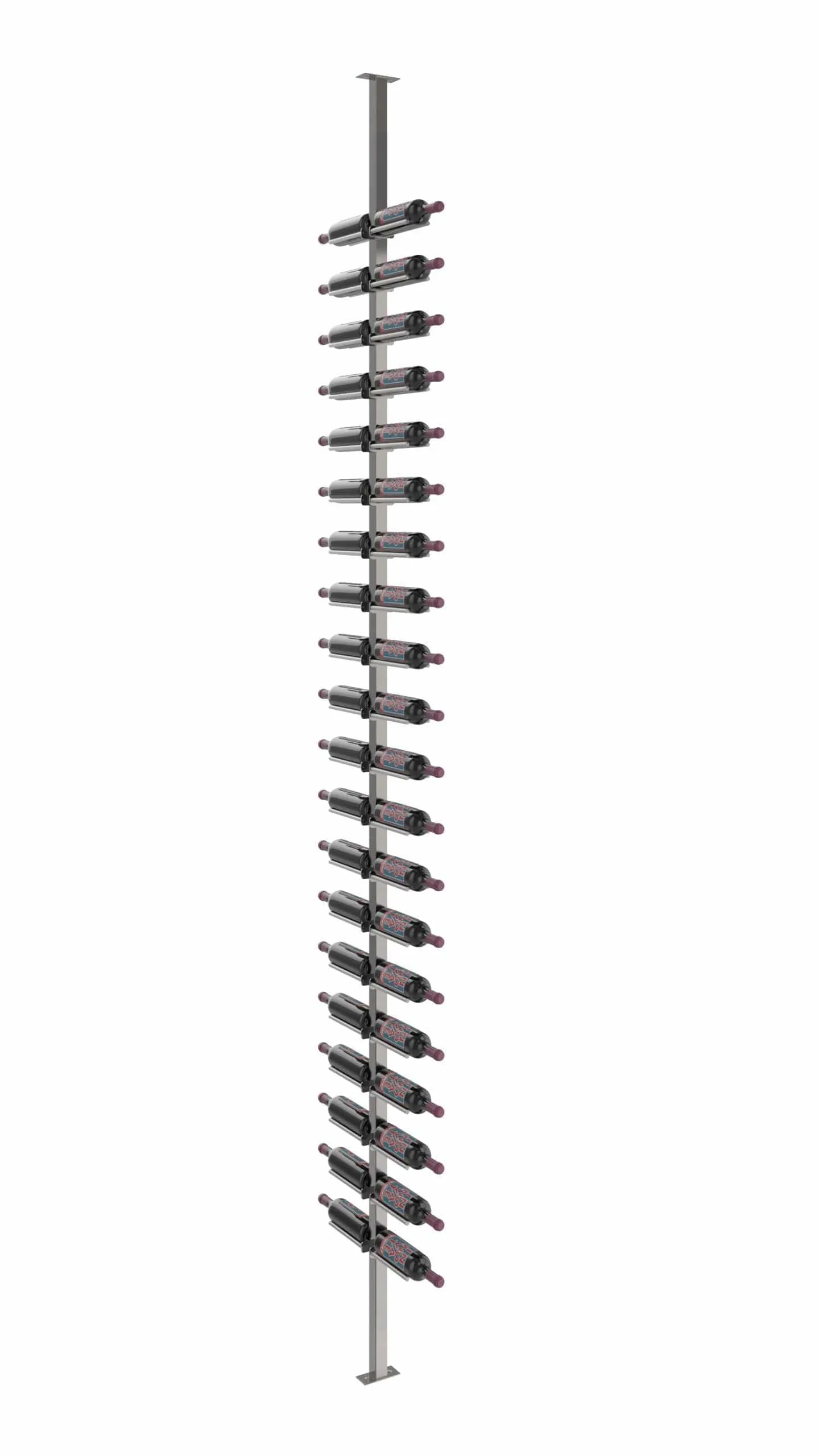 Vino Series Rails Floating Wine Rack Frame Kit, Double Sided Floor-to-Ceiling (40-120 bottles)