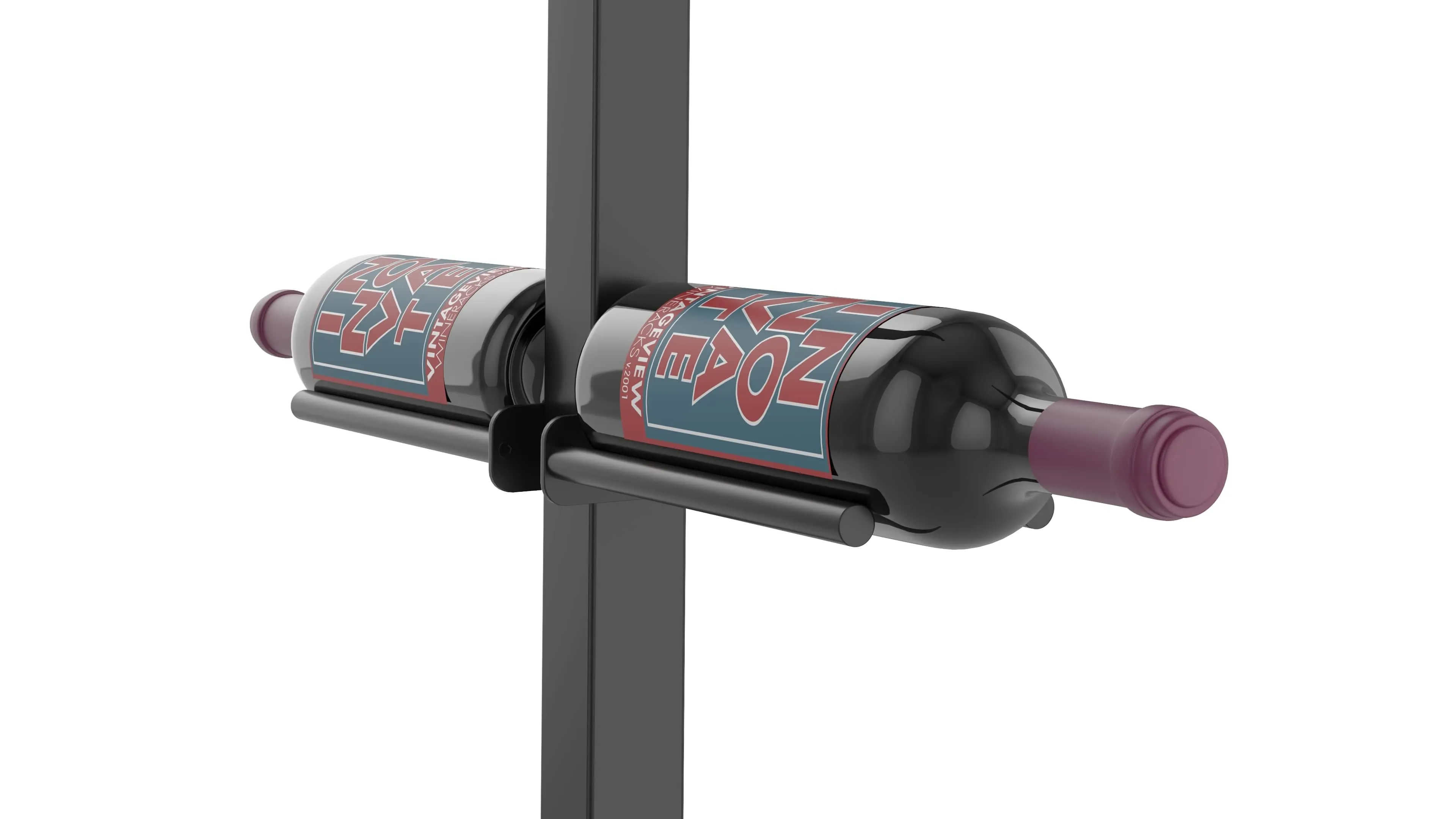 Vino Series Rails Floating Wine Rack Frame Kit, Double Sided Floor-to-Ceiling (40-120 bottles)