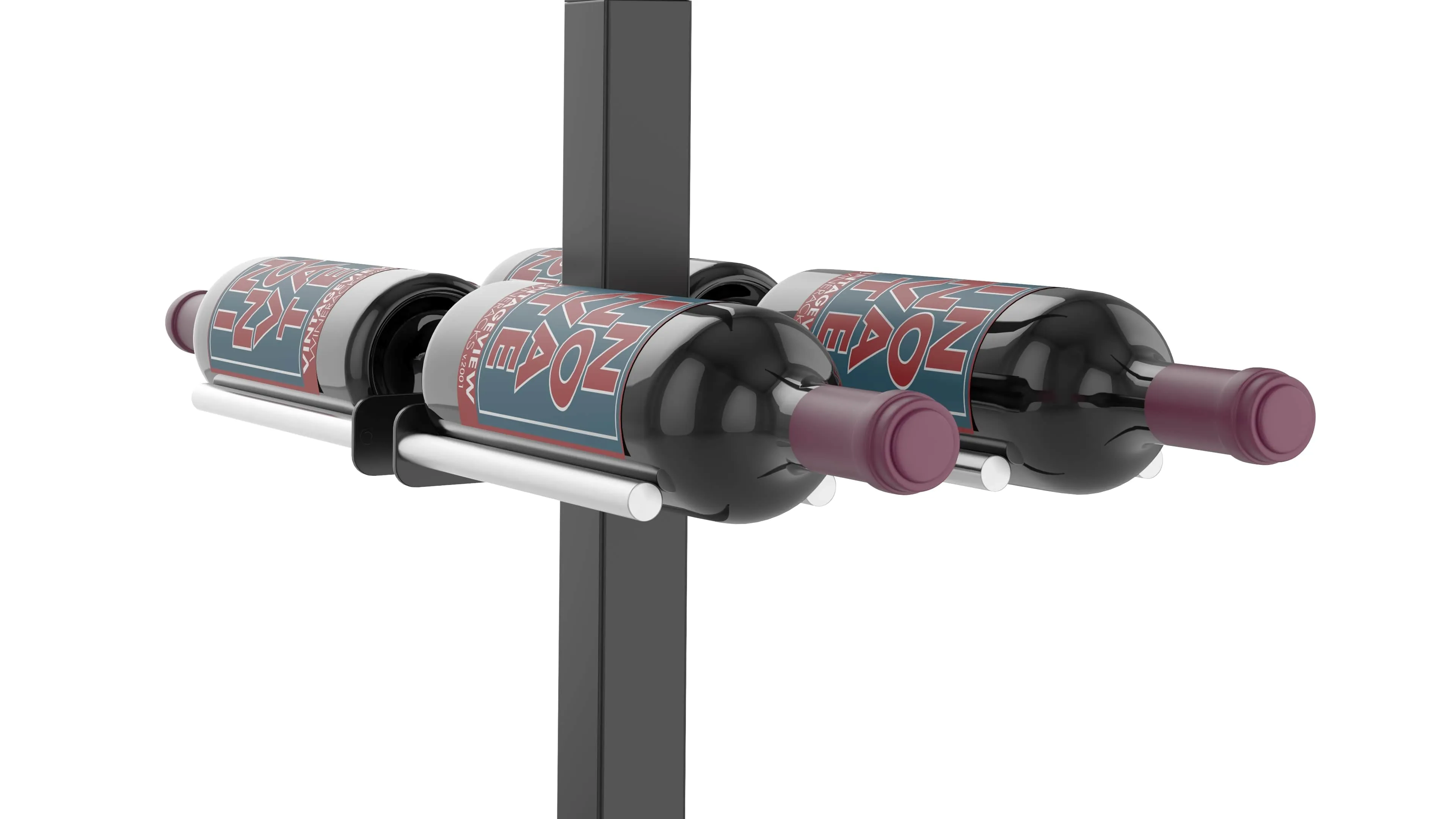 Vino Series Rails Floating Wine Rack Frame Kit, Double Sided Floor-to-Ceiling (40-120 bottles)