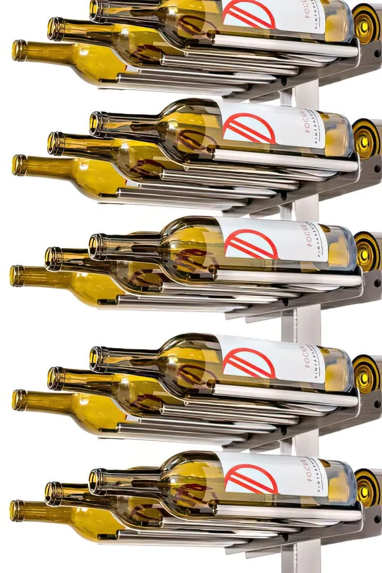Vino Series Rails Floating Wine Rack Frame Kit, Double Sided Floor-to-Ceiling (40-120 bottles)