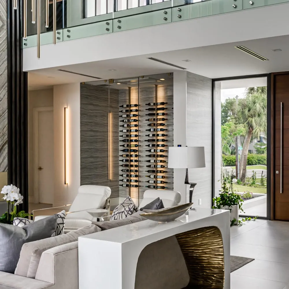 Vino Series Rails Floating Wine Rack Frame Kit, Double Sided Floor-to-Ceiling (40-120 bottles)