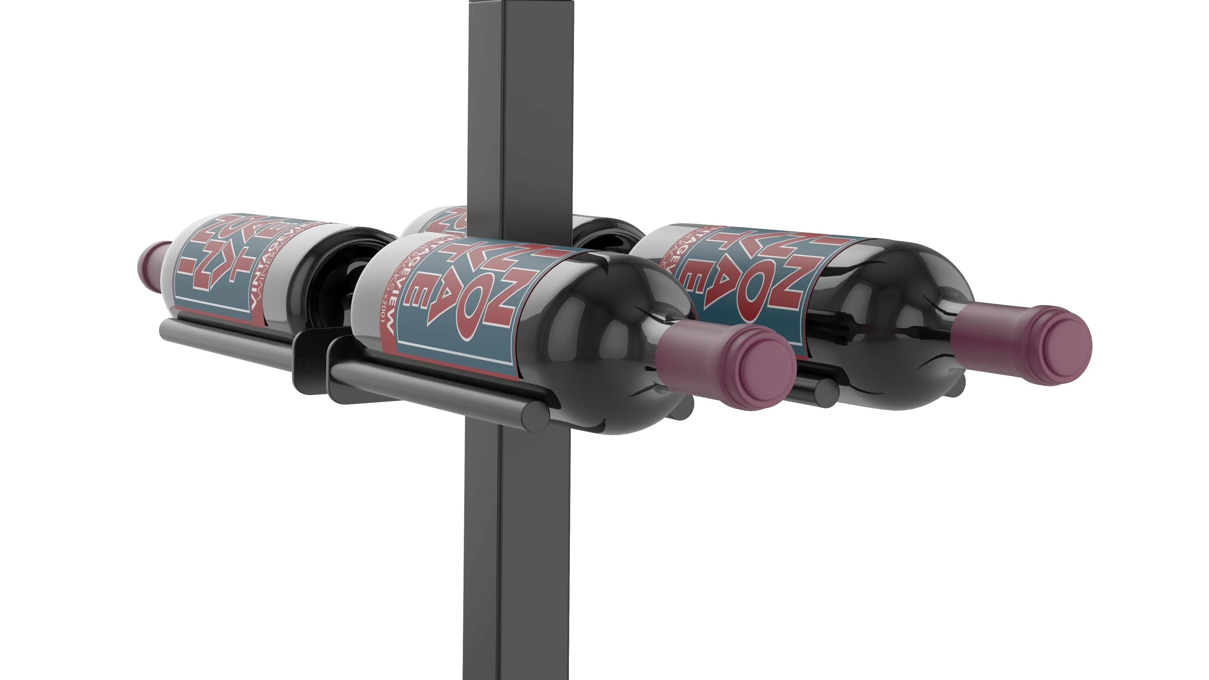 Vino Series Rails Floating Wine Rack Frame Kit, Double Sided Floor-to-Ceiling (40-120 bottles)