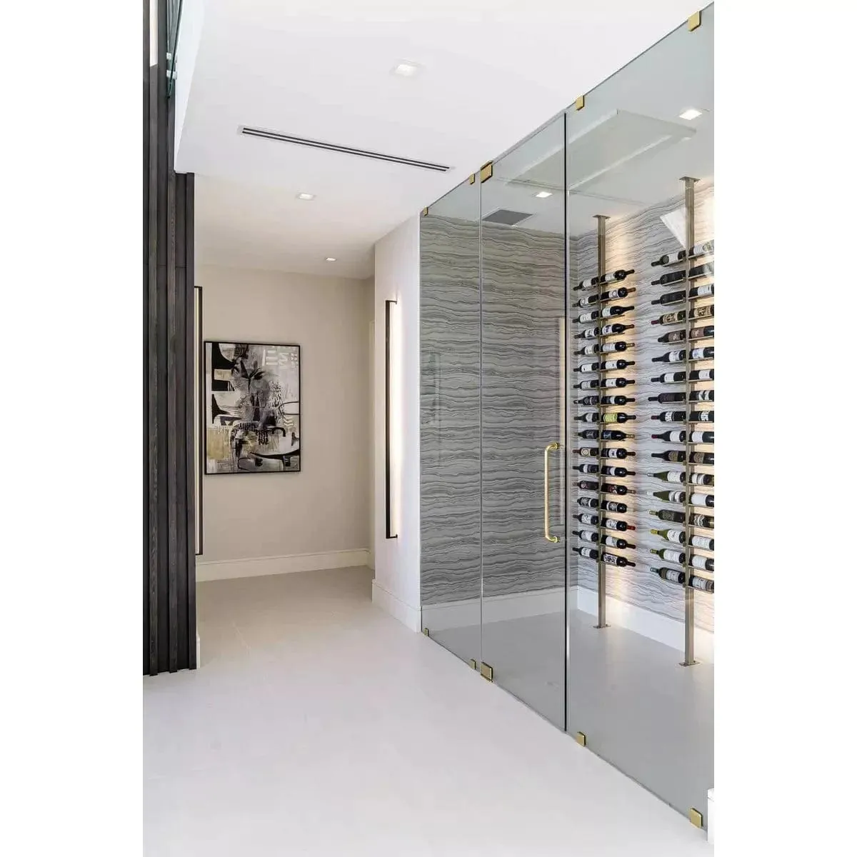 Vino Series Rails Floating Wine Rack Frame Kit, Double Sided Floor-to-Ceiling (40-120 bottles)