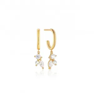 White Zirconia Adria Tre Creolo Earrings SJ-E12226-PCZ-YG
