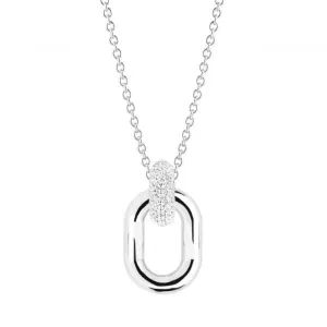 White Zirconia Capri Due Pendant SJ-P62018-CZ-SS45-60