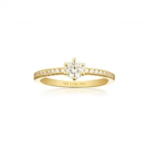White Zirconia Ellera Uno Grande Ring SJ-R42282-CZ-YG