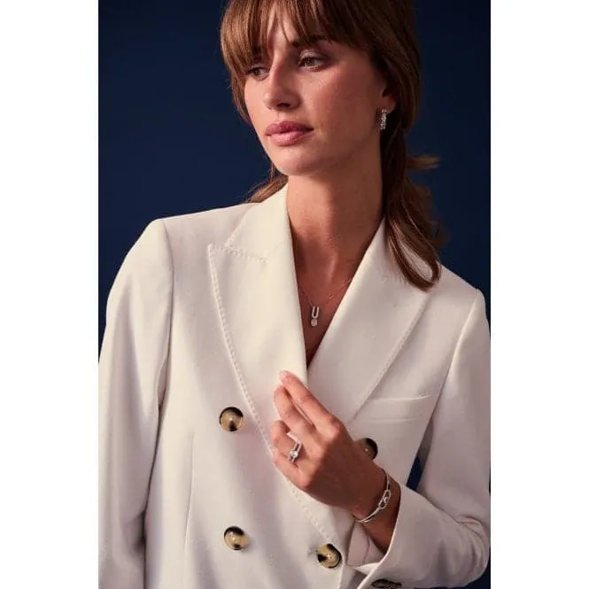 White Zirconia Ellisse Carezza Uno Necklace SJ-N2354-CZ