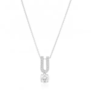 White Zirconia Ellisse Carezza Uno Necklace SJ-N2354-CZ