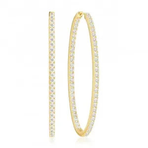 White Zirconia Ellisse Grande Earrings SJ-E2314-CZ-YG