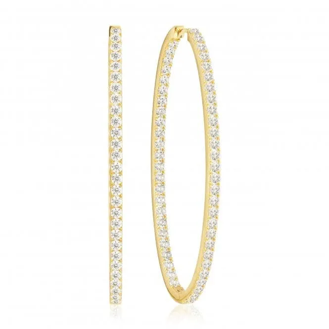 White Zirconia Ellisse Grande Earrings SJ-E2314-CZ-YG