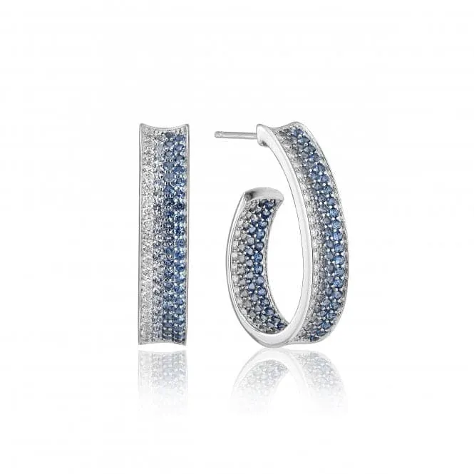 White Zirconia Felline Concavo Earrings SJ-E2390-GBL