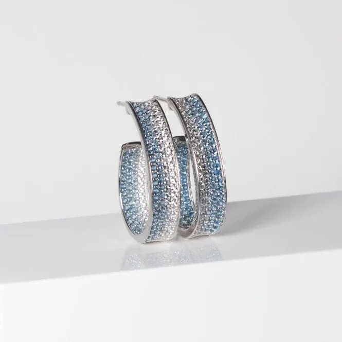 White Zirconia Felline Concavo Earrings SJ-E2390-GBL