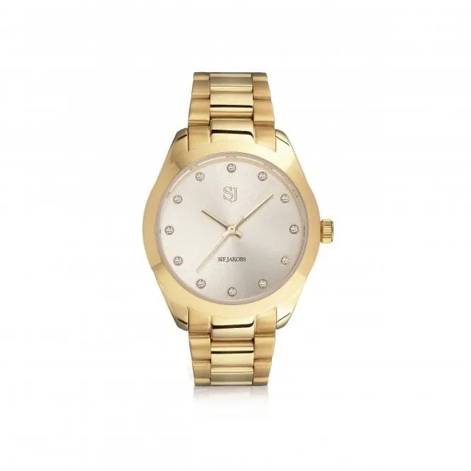 White Zirconia Joelle Watch SJ-W1042-CZ-YG