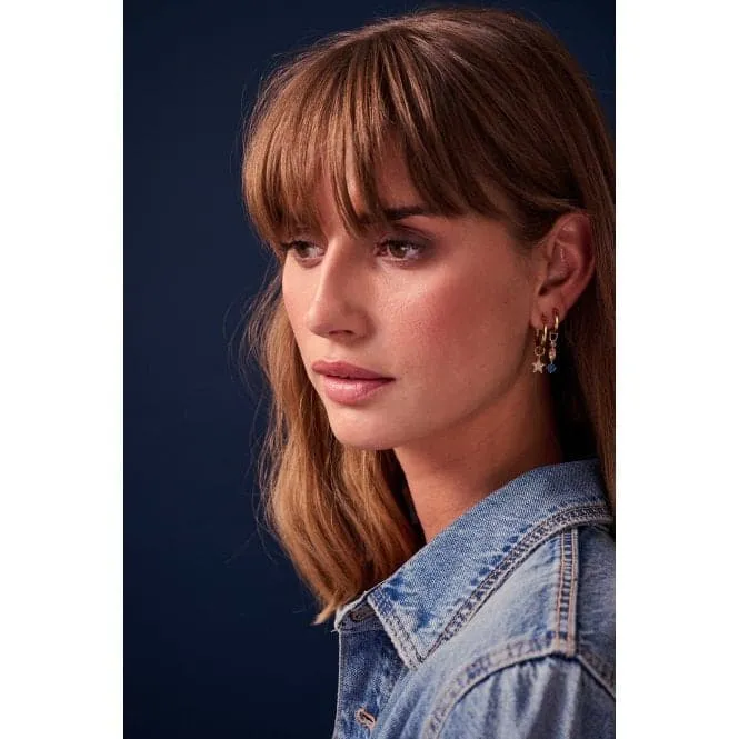White Zirconia Stella Earring Charm SJ-CH2381-CZ-YG
