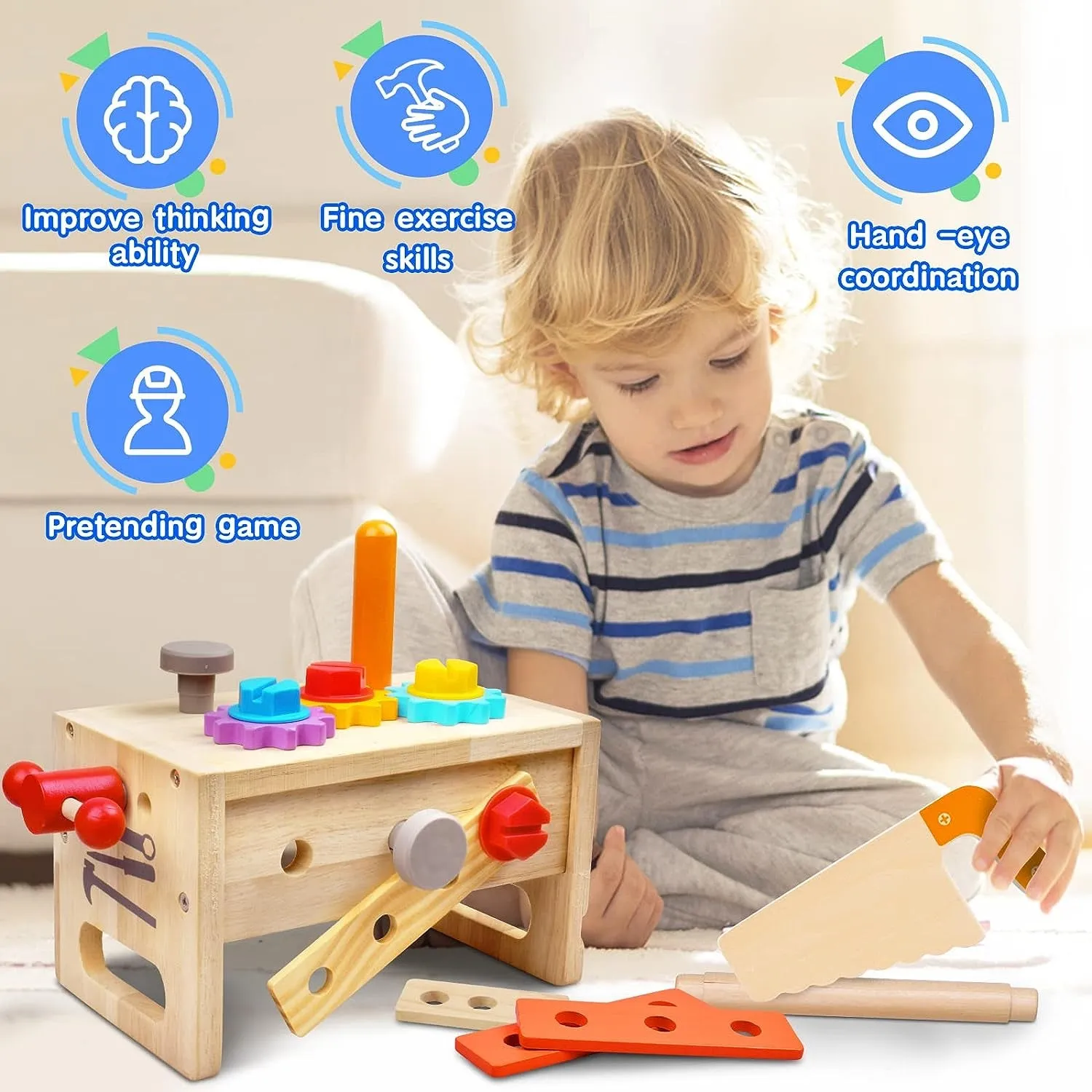 Wooden Tool Set with Box - 29 PCS