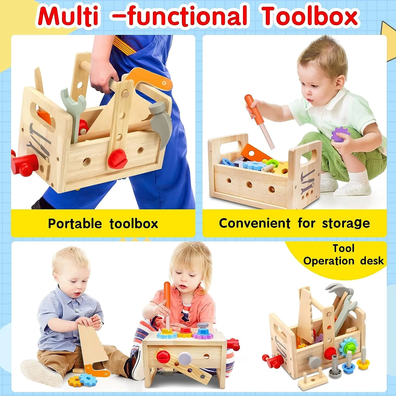 Wooden Tool Set with Box - 29 PCS