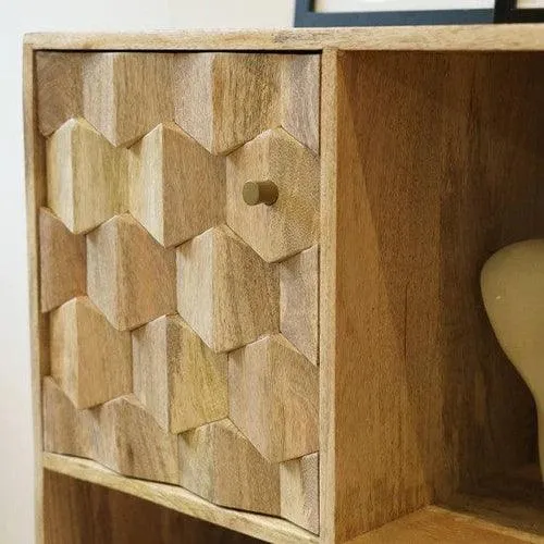 Wooden Twist Glaze Mango Wood Sideboard Cabinet with 6 Racks & 1 Door